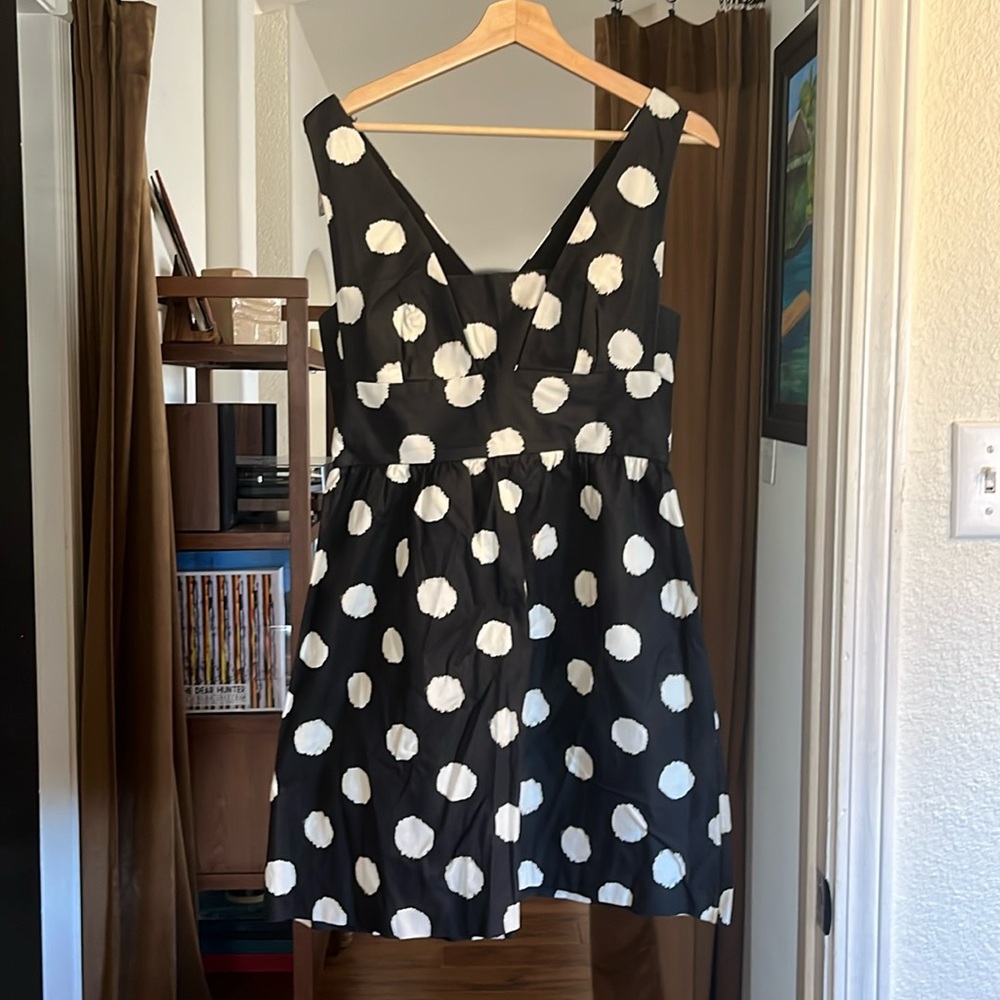 LOFT Black and white polka dot dress